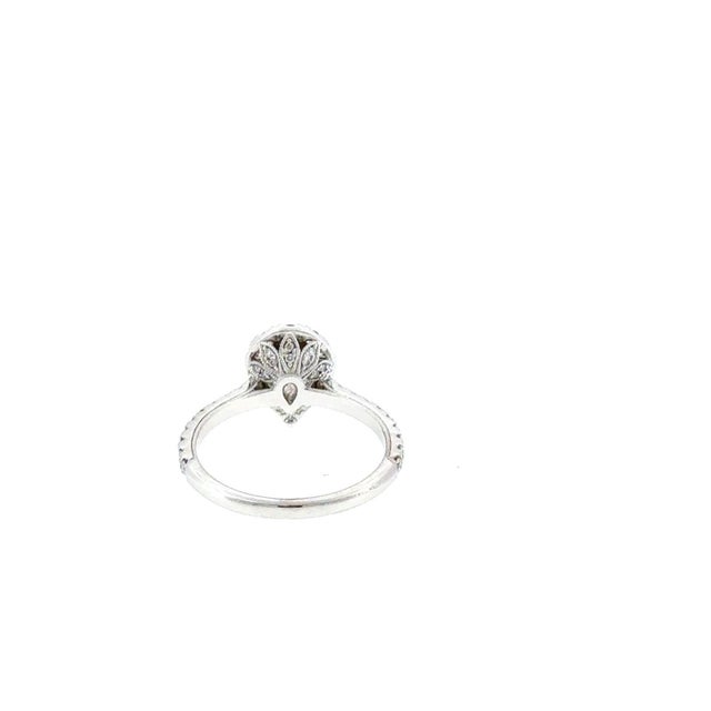 Traditional Neil Lane 1.00ctw Pear Diamond Halo Engagement Ring 14k White Gold Size 6.75 For Sale - Image 3 of 6