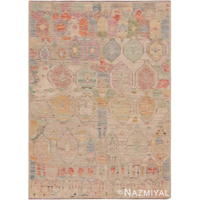 Nazmiyal Collection Colorful Modern Minimalist Geometric Pattern Area Rug For Sale