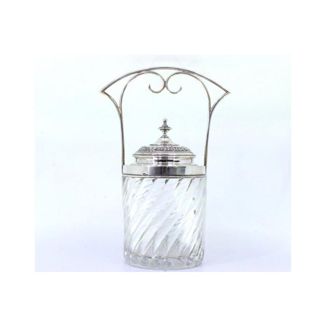 Wavy Glass Candy Box with Silver Structure For Sale - Image 6 of 7