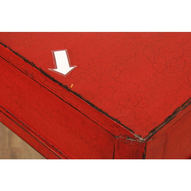 Red Asian Red Lacquered Console Table For Sale - Image 8 of 12
