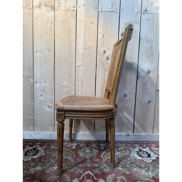 Wood Vintage Louis XVI Style Cane Chairs, 1970s, Set of 6 For Sale - Image 7 of 11