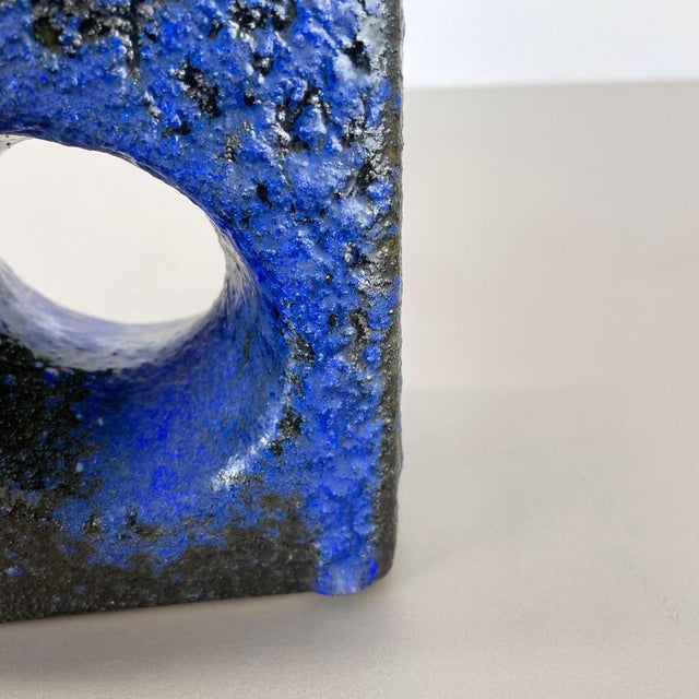 Brutalist Cubic Hole Pottery Vase by Piet Vest Ceramics, 1970s For Sale - Image 11 of 18