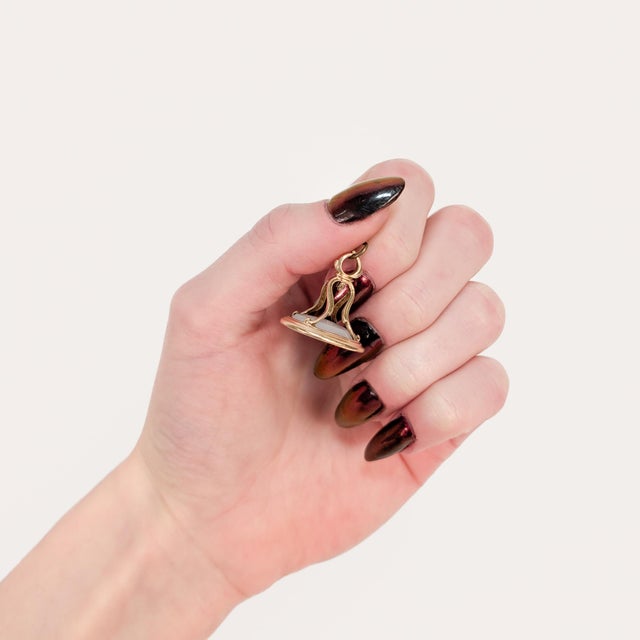 Antique Georgian Hope Allegory 14k Gold & Agate Carved Intaglio Watch Fob Seal For Sale - Image 4 of 14