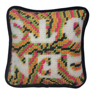 Custom Made Psychedelic "Stoned" Velvet Toss Pillow, Original Design For Sale