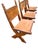 Dutch Brutalist Oak and Leather X-Frame Dining Chairs by Bram Sprij, 1960s, Set of 6 For Sale - Image 6 of 9