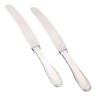 Lunch Knives in Sterling Silver and Stainless Steel by Evald Nielsen, 1930s, Set of 2 For Sale