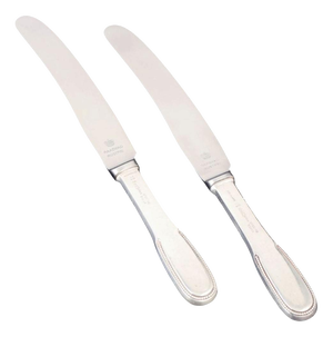 Lunch Knives in Sterling Silver and Stainless Steel by Evald Nielsen, 1930s, Set of 2