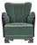 Danish Armchair in Green and Beige Furniture Wool, 1960s For Sale