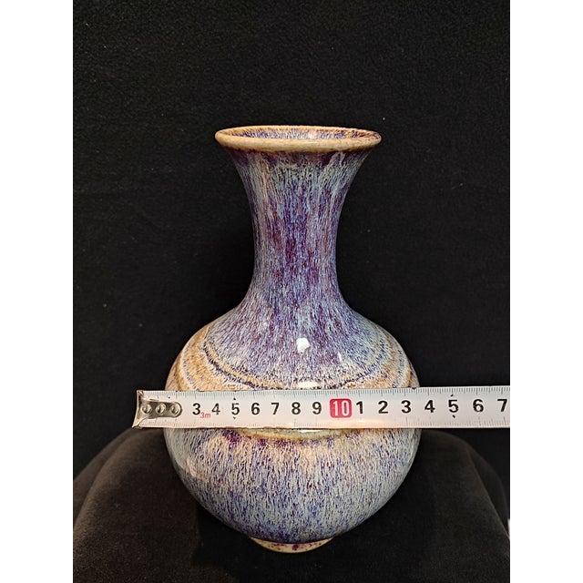 Red Chinese Ceramic Vase Jun Ware Flambé Glaze Porcelain Vase For Sale - Image 8 of 11
