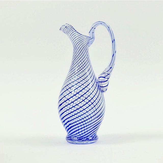 Beautiful mid-century modern Murano art glass pitcher/pitcher-shaped vase (Italy, 1960s/1970s). Hand blown glass with...