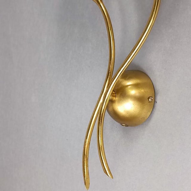 Brass and Glass Wall Lamps, 1950s, Set of 3 For Sale - Image 11 of 13