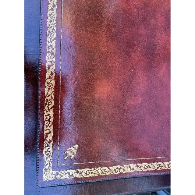 Antique Mahogany Leather Inset Top Desk, 19th Century For Sale - Image 9 of 12