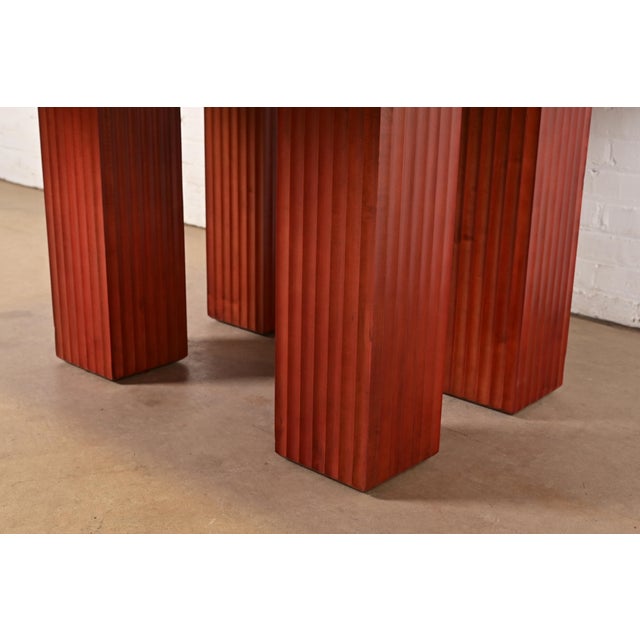 Baker Furniture Modern Art Deco Parquet Top Extension Dining Table, Newly Refinished For Sale In South Bend - Image 6 of 17