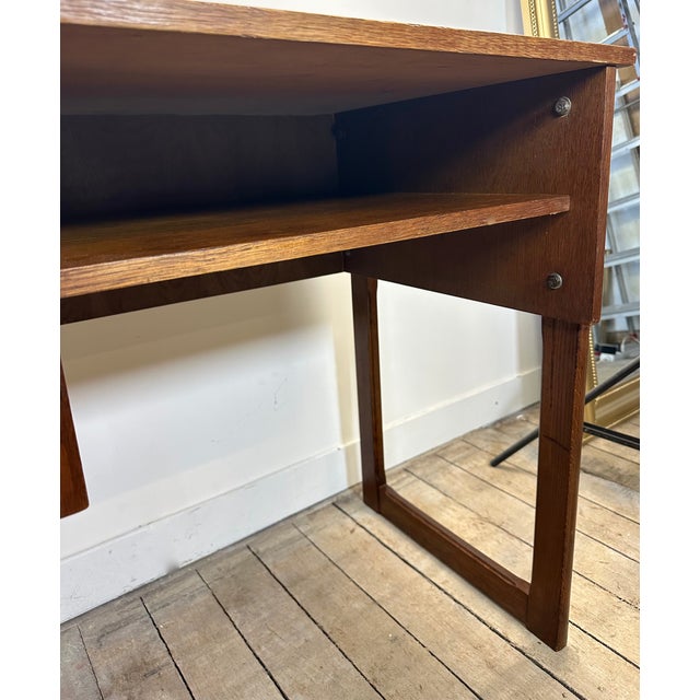 Brown Vintage Scandinavian Teak Desk, 1960s For Sale - Image 8 of 10