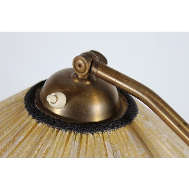Art Deco Swedish Grace Floor Lamp in Birch and Brass with Original Shade from the 1940s by Paavo Tynell For Sale - Image 9 of 10