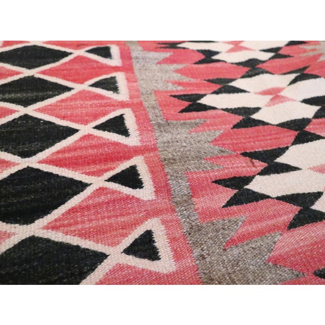 Mid 20th Century Galerie Shabab Collection Tribal Mid-20th Century Handmade American Navajo Flatwoven Throw Rug For Sale - Image 5 of 9