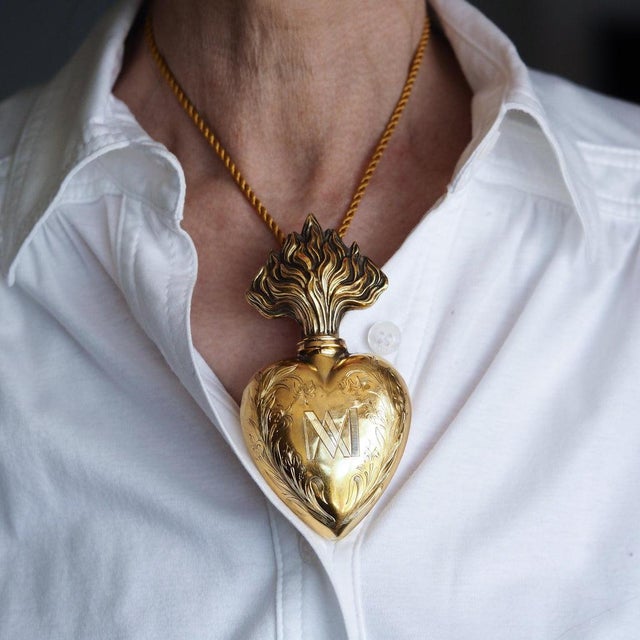 Antique Silver Gilt Heart Perfume Bottle, 1800s For Sale - Image 12 of 18