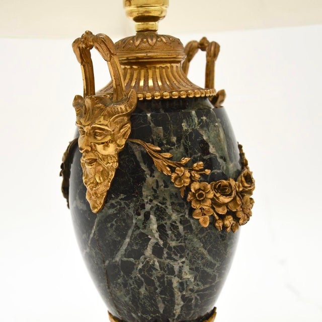 Antique French Marble and Gilt Bronze Lamps, 1890s, Set of 2 For Sale - Image 6 of 9