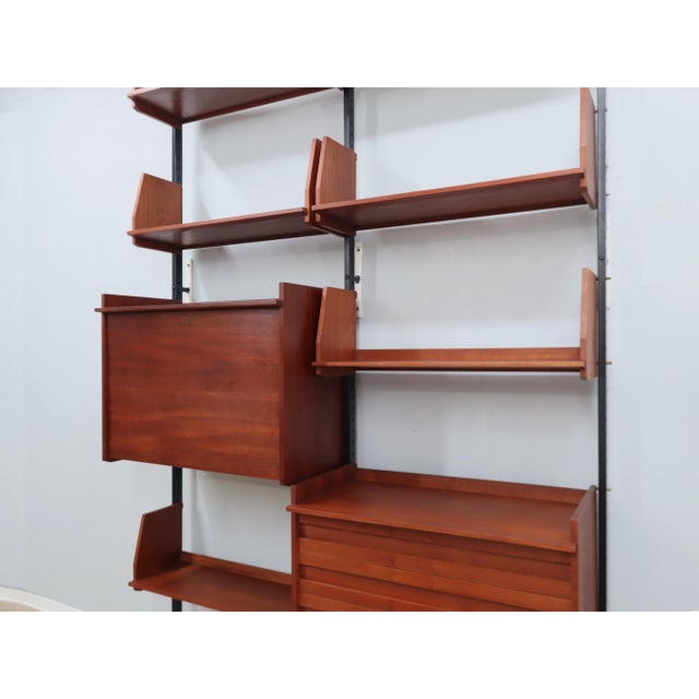 Mid-Century Italian Modular Wall Unit with Folding Desk, 1950s For Sale - Image 6 of 17