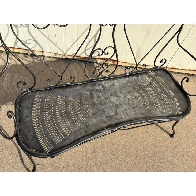 Wrought Iron Bench, 1949 For Sale - Image 6 of 7
