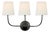 Thomas O'Brien for Visual Comfort Signature Vendome Triple Sconce in Bronze with Linen Shades For Sale