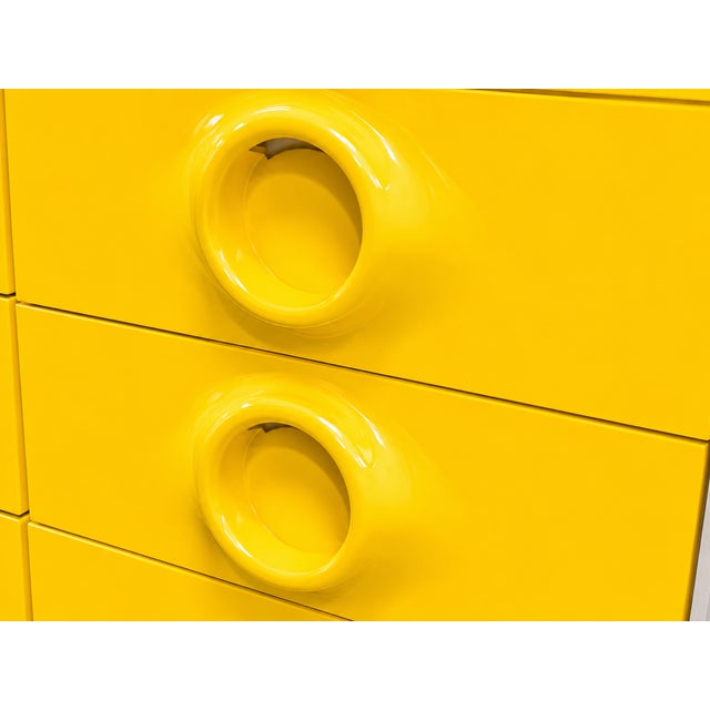 Yellow Mid Century Modern Yellow Lacquer Plastic + Wood Dresser in the Style of Raymond Loewy | Vintage Pop Art Space Age Design, C. 1970's For Sale - Image 8 of 13