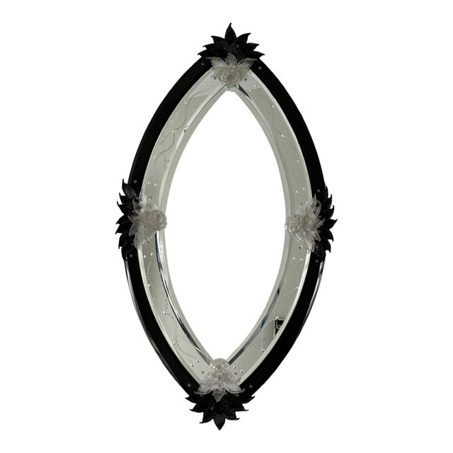 Venetian Murano Glass Wall Mirror Vintage For Sale