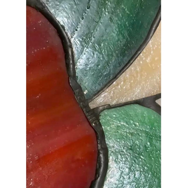 Mid 20th Century Mid 20th Century Modern Tiffany Style Stained Glass Pendant Light Fixture For Sale - Image 5 of 7