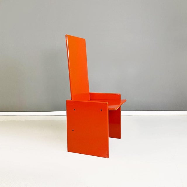 Wood Kazuki Chairs in Red Lacquered Wood attributed to Kazuhide Takahama for Simon Gavina, 1969, Set of 6 For Sale - Image 7 of 18