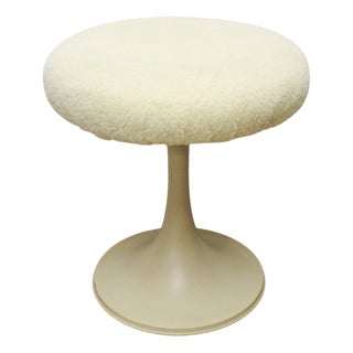 Vintage Cream Space Age Tulip Stool, 1960s For Sale