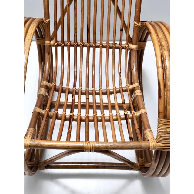Vintage Bamboo Rocking Chair, 1970s For Sale - Image 10 of 11
