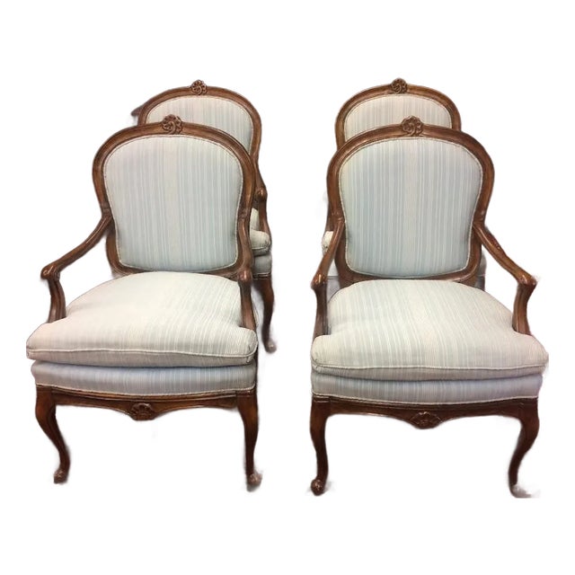 French Country Chairs, Bernhardt Chairs, Country French Chairs, Set of Four For Sale