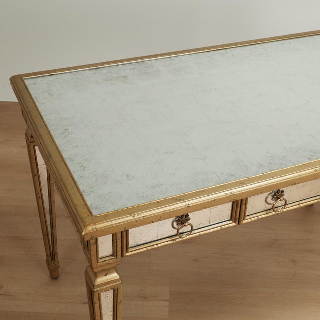 Brass Vintage Mirrored Desk or Table by Theodore Alexander For Sale - Image 8 of 16