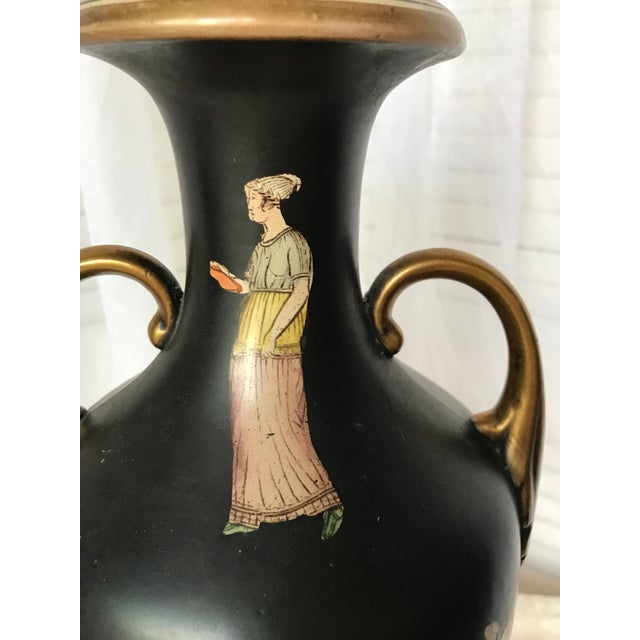 Illustration Antique Italian Neoclassical Basalt Grecian Style Porcelain Urn Vase For Sale - Image 3 of 13