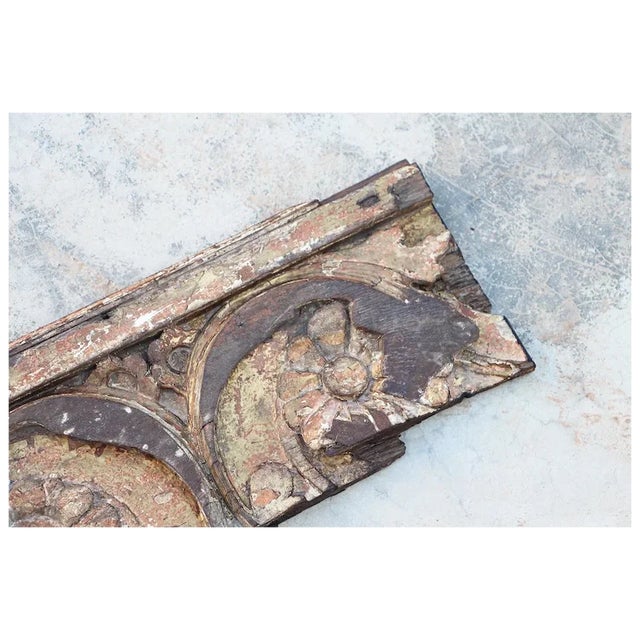 18th Century Antique, Baroque Period, Architectural Large Polychrome Altar Panel For Sale - Image 6 of 9