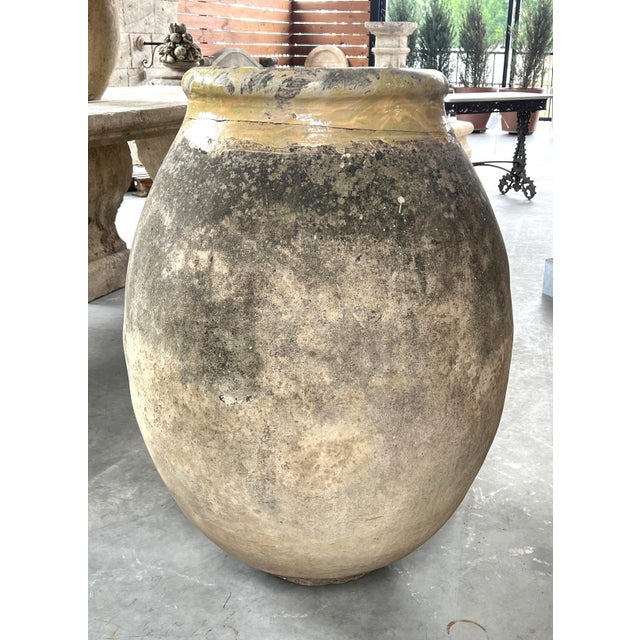 Large 19th Century French Terracotta Biot Jar With Yellow Glazed Rim For Sale - Image 12 of 13