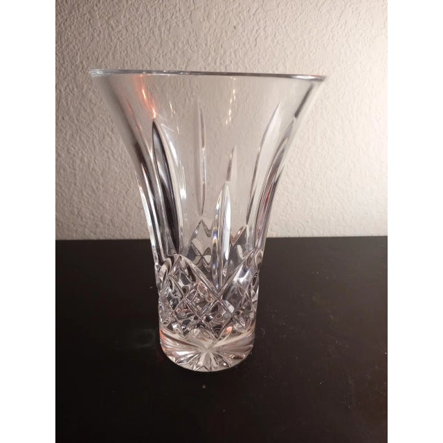 Glass Waterford Cut Crystal Vase For Sale - Image 7 of 8