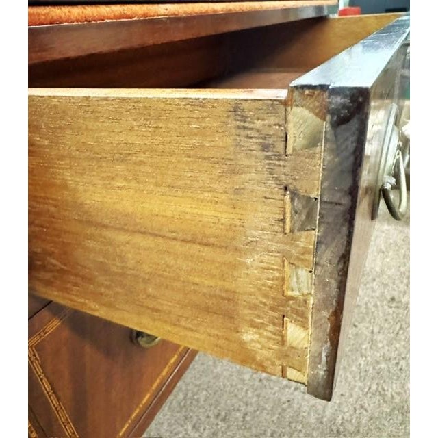 Mid 20th Century Beautiful Inlaid Mahogany and Flame Mahogany Tambour Desk For Sale - Image 13 of 13
