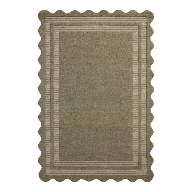 Chris Loves Julia x Loloi Scottie Olive / Pebble 5'-0" x 7'-6" Area Rug For Sale