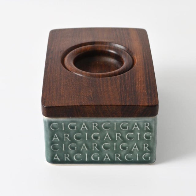 1960s Danish Rosewood and Ceramic Cigar Box by Jens Harald Quistgaard for Kronjyden, 1960s For Sale - Image 5 of 10