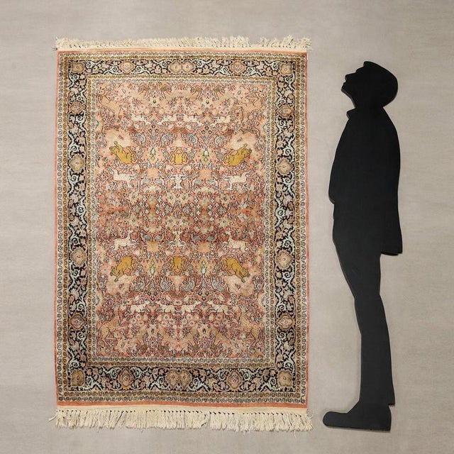 Srinagar rug in cotton and silk, fine knot and hand-made. This piece is attributed to the mentioned designer/maker. It has...