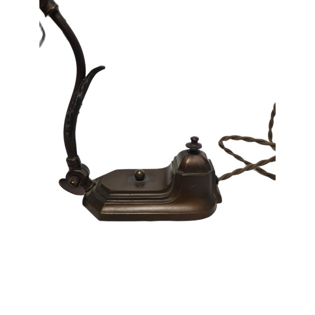 Art Nouveau German Piano Lamp in Glass and Tin, 1900s For Sale - Image 6 of 10