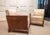 Vintage Swedish Grace Club Chairs with Tiger Wooden Side Panels and Jacquard, 1930s, Set of 2 For Sale - Image 9 of 14