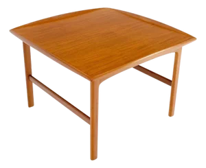 Danish Mid-Century Modern Teak Square Rolled Edges Coffee Table MINT!