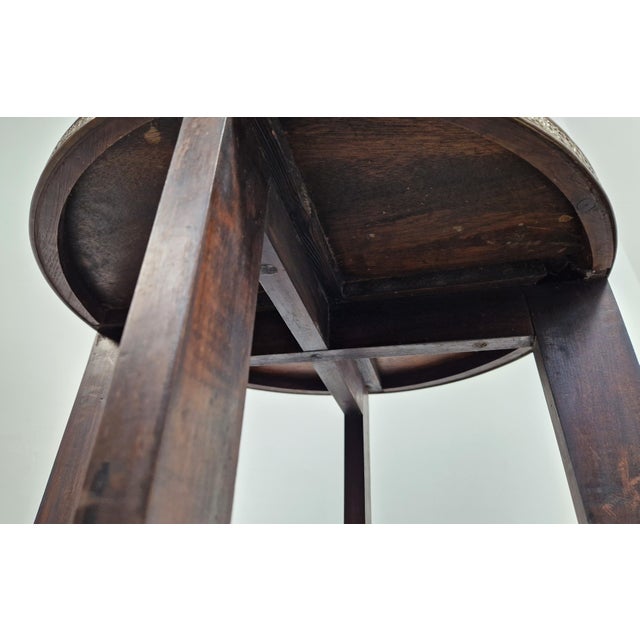 Brown Amsterdam School Art Deco Occasional Table with Copper Top, 1920s For Sale - Image 8 of 14