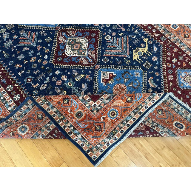 1990s Large Qashqai Tribal Rug - 9′1″ × 12′7″ For Sale - Image 4 of 11