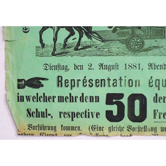 Late 19th Century 1881 Gerrit Jan Thieme German Circus Poster (Green) - 'Circus O. Carré' (Pair) For Sale - Image 5 of 8