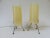 Mid-Century Modern Brass Tripod Night Lights with Beige Acrylic Glass Shade, 1950s, Set of 2 For Sale - Image 3 of 12