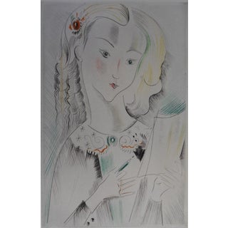 Mily Possoz, Pensive Girl, Etching For Sale