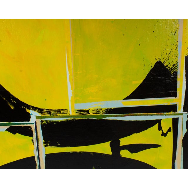 Textile 2021 Signed “Jaune” Acrylic on Canvas Abstract Painting by Artist Steven Sickles For Sale - Image 7 of 10